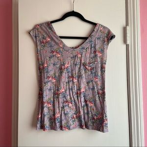 Mossimo Floral Pocket Tee - M